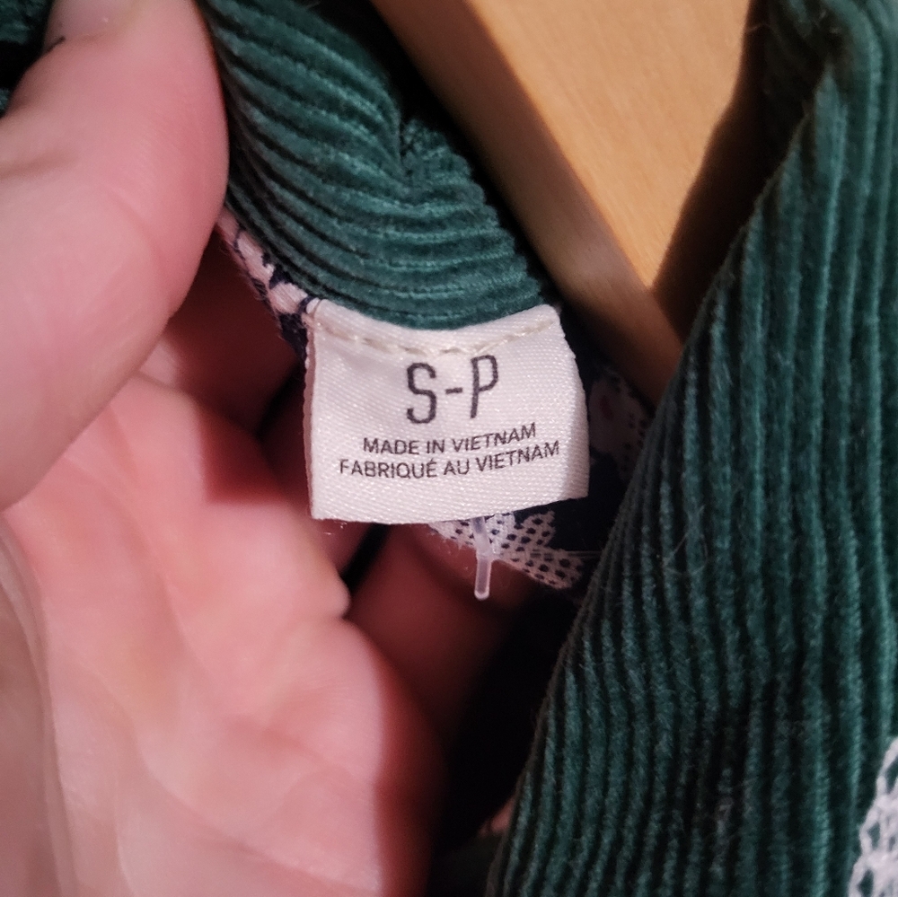 BDG Green Corduroy Bomber Jacket Women's Size Small P Eclectic Academia - Picture 6 of 8